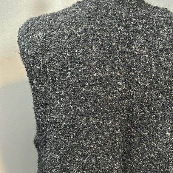 Weave O’The Irish Wool Boucle Grey Single Breasted Long Vest Duster size M - Picture 8 of 16